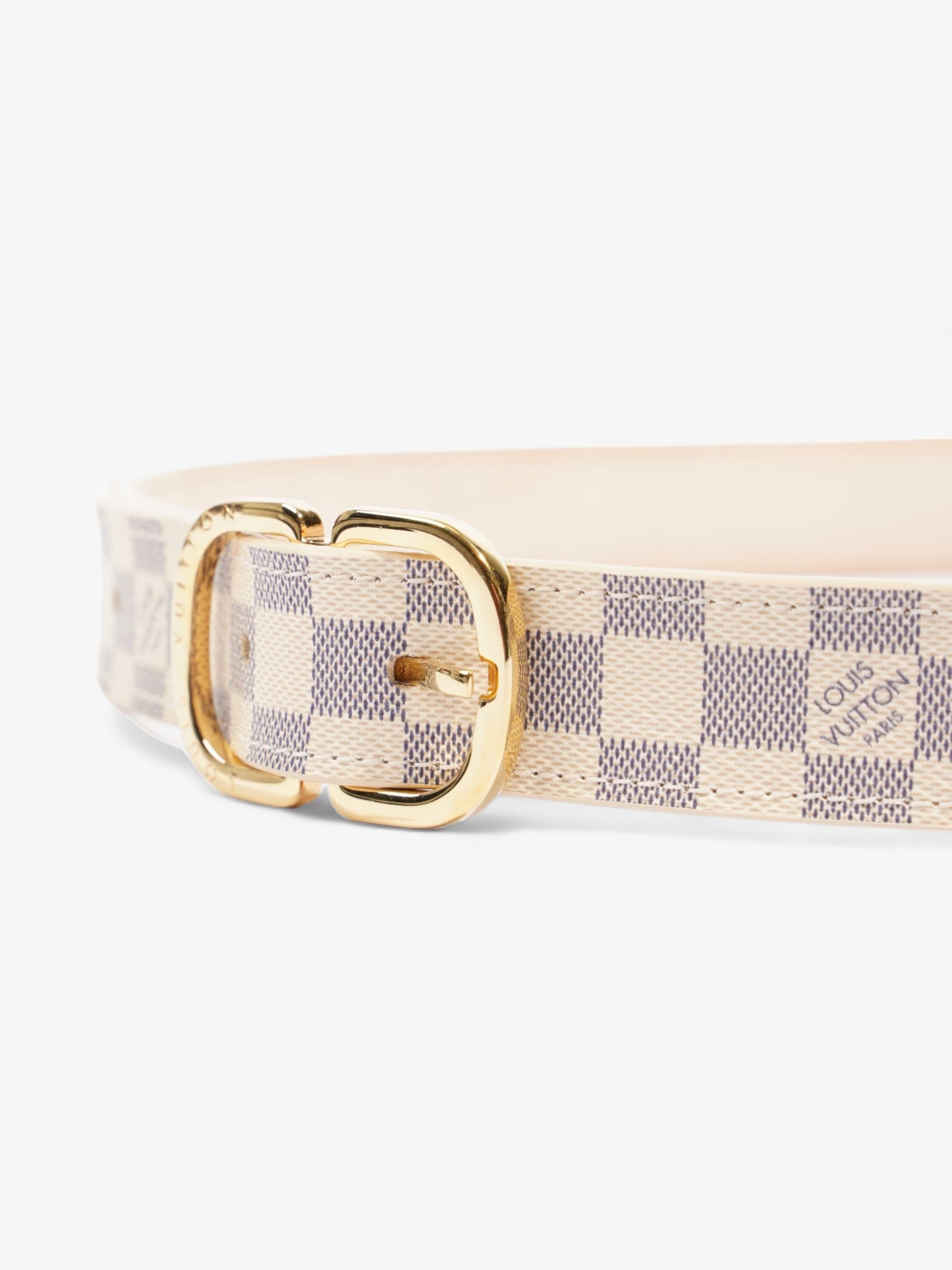 Louis Vuitton Thin Buckle Belt Damier Azur Coated Canvas 80cm 32"