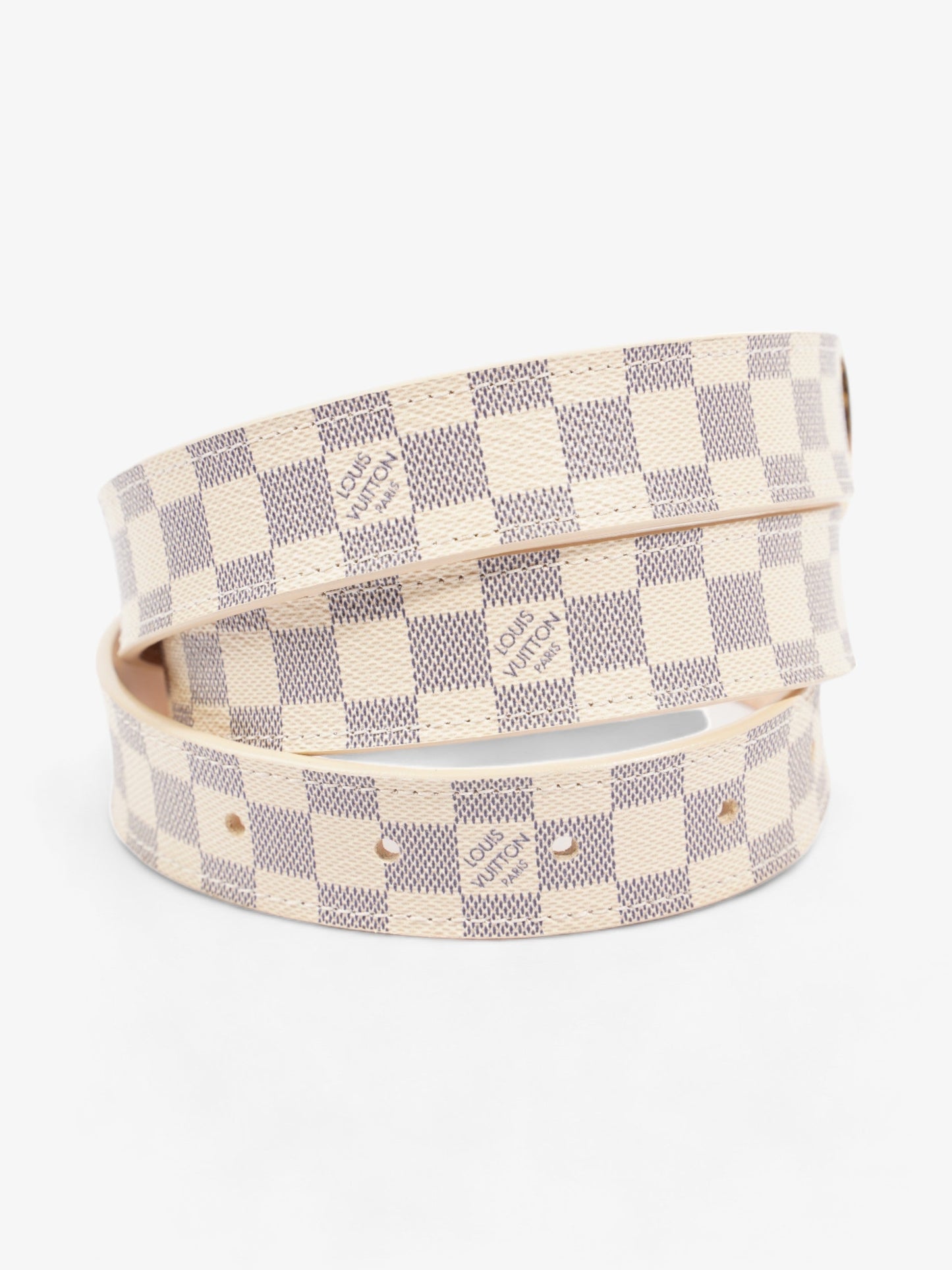 Louis Vuitton Thin Buckle Belt Damier Azur Coated Canvas 80cm 32"