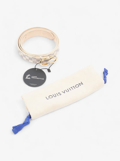 Louis Vuitton Thin Buckle Belt Damier Azur Coated Canvas 80cm 32"