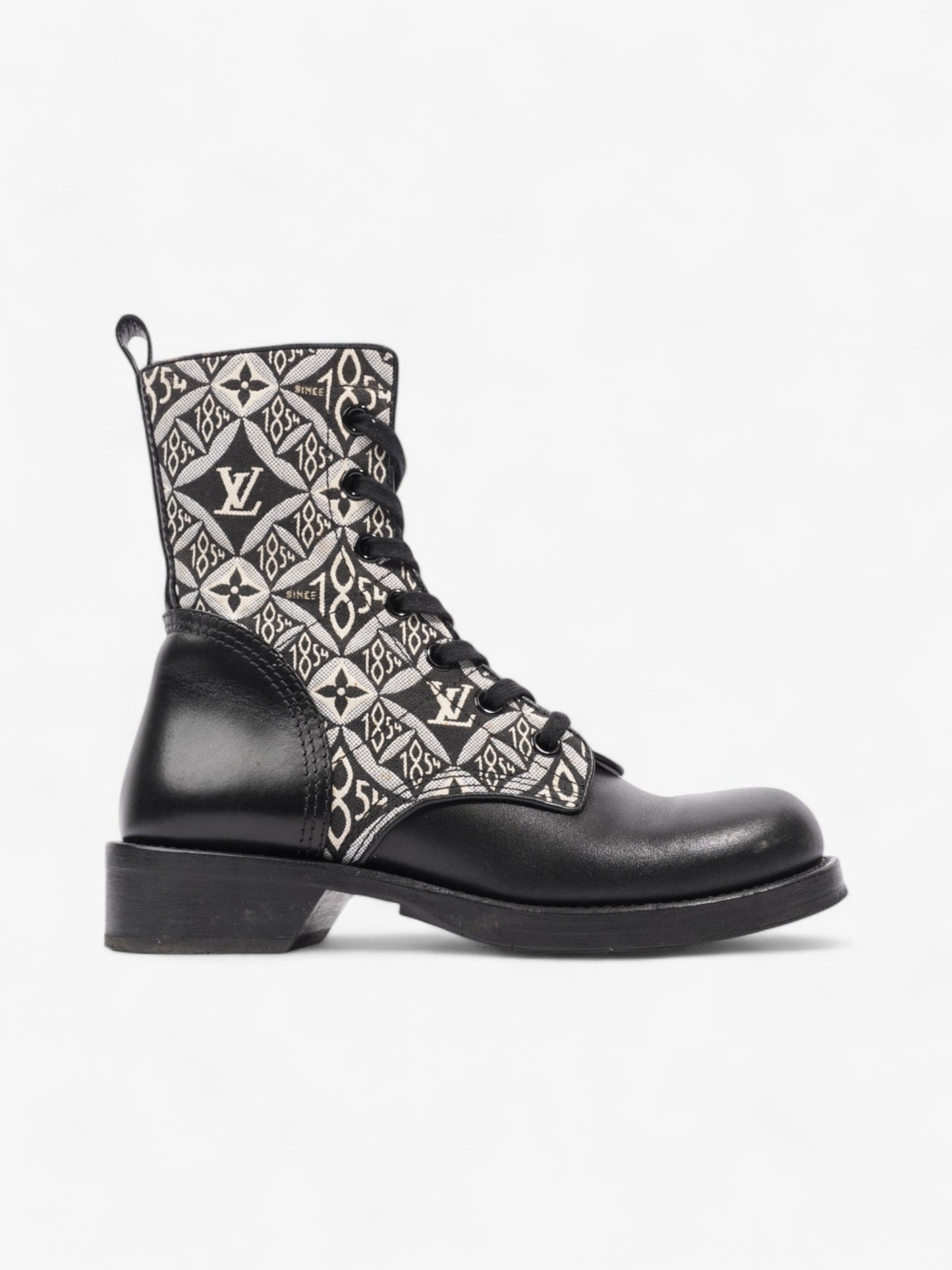 Louis Vuitton 1854 Boots Black / White Cotton EU 38 UK 5