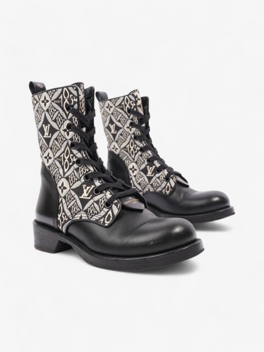 Louis Vuitton 1854 Boots Black / White Cotton EU 38 UK 5