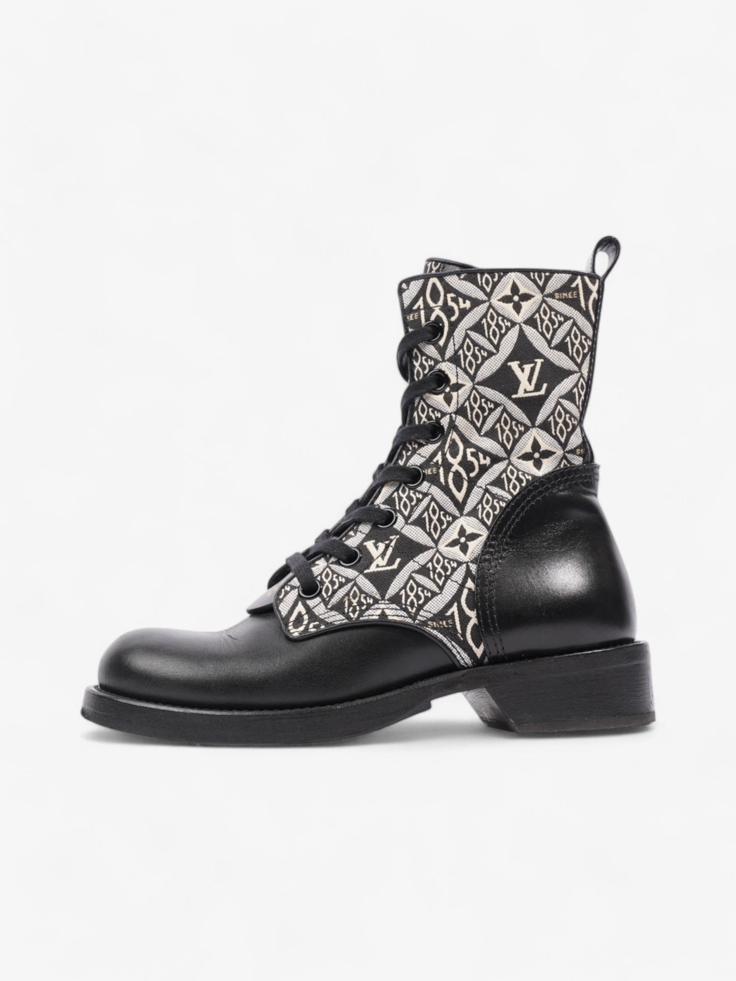 Louis Vuitton 1854 Boots Black / White Cotton EU 38 UK 5