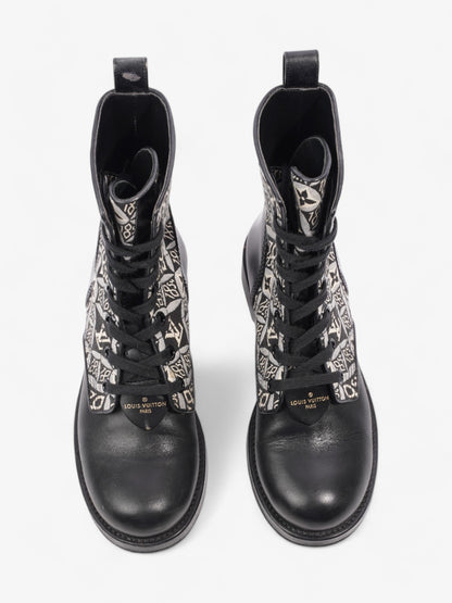 Louis Vuitton 1854 Boots Black / White Cotton EU 38 UK 5