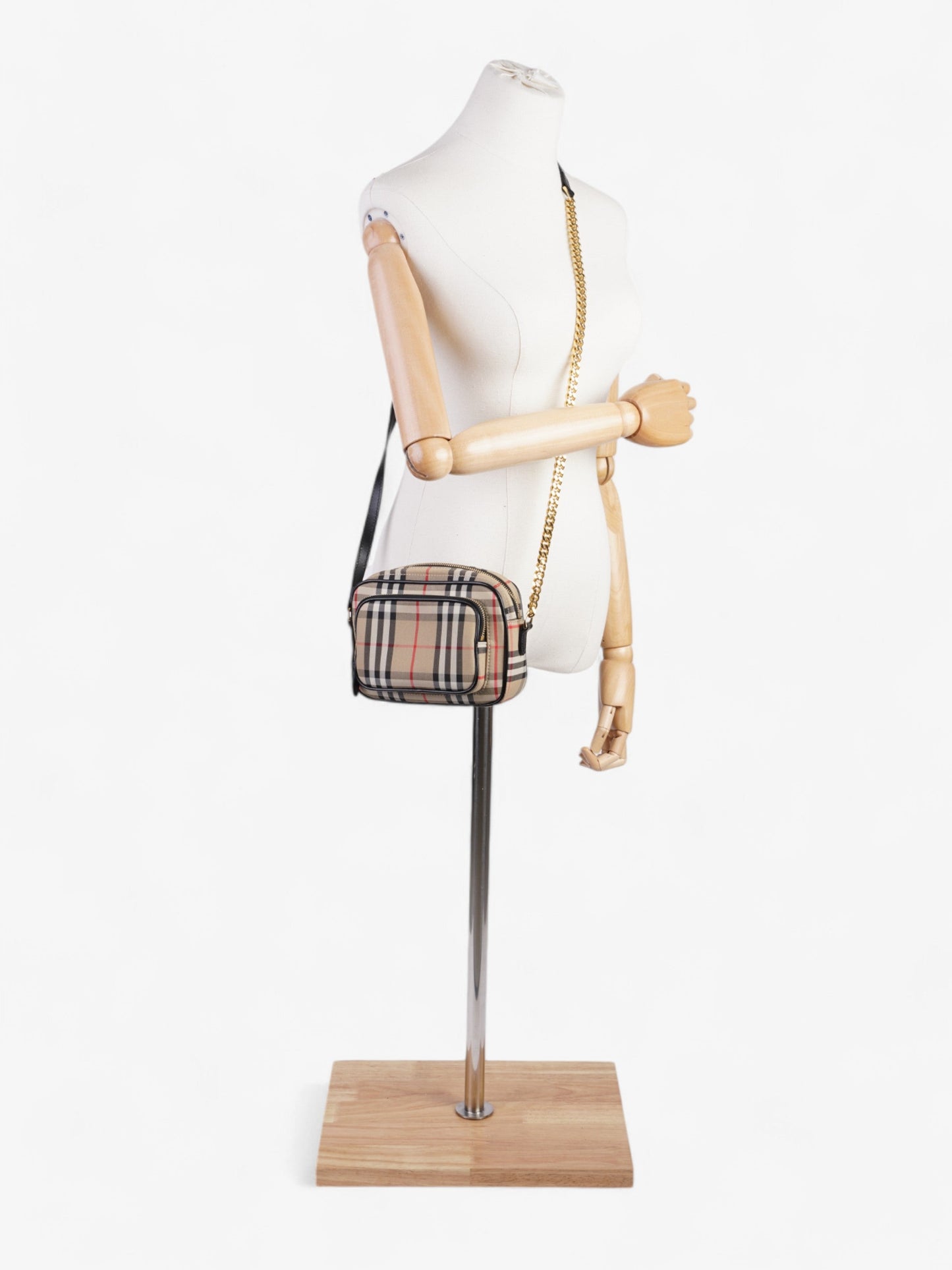 Burberry Camera Bag Vintage Check / Black Canvas Small