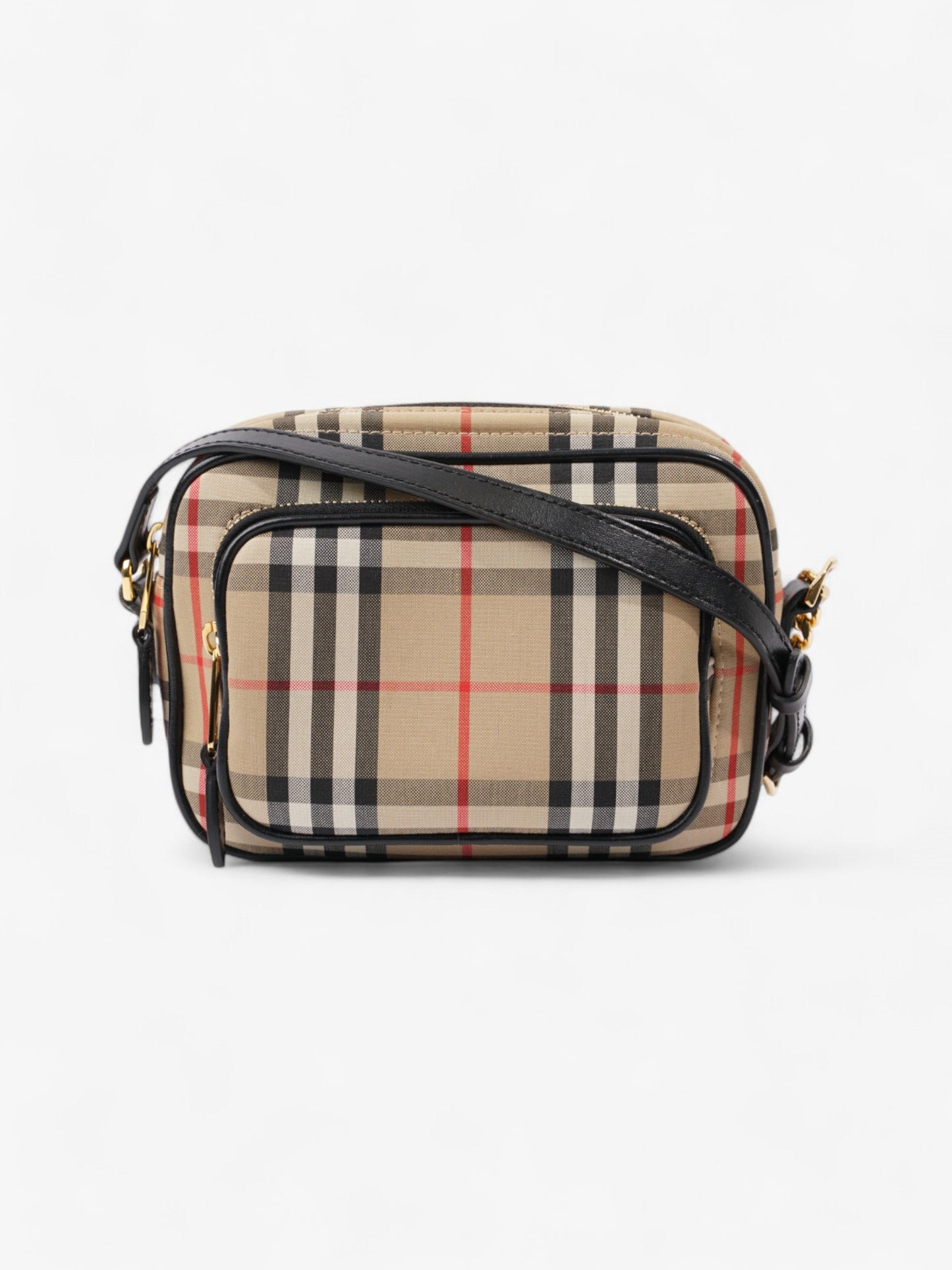 Burberry Camera Bag Vintage Check / Black Canvas Small