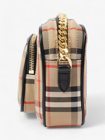 Burberry Camera Bag Vintage Check / Black Canvas Small
