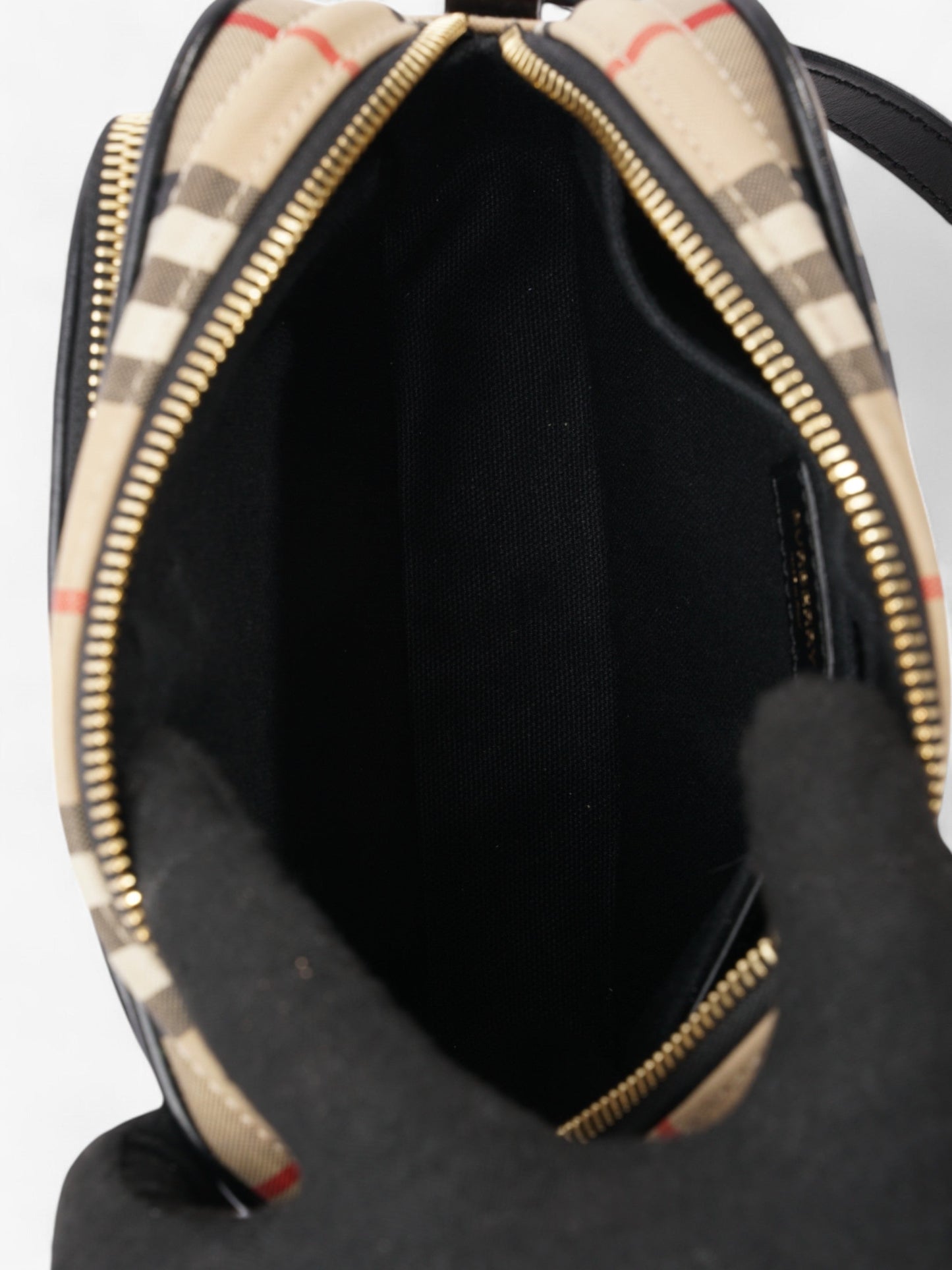 Burberry Camera Bag Vintage Check / Black Canvas Small