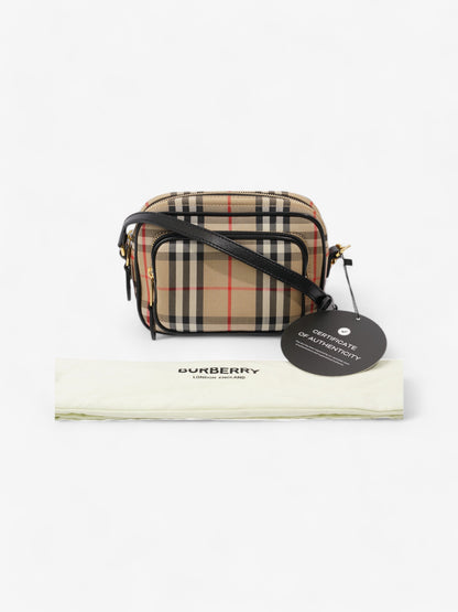 Burberry Camera Bag Vintage Check / Black Canvas Small