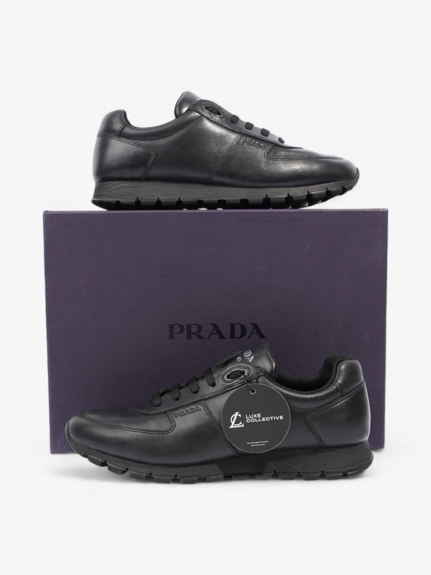 Prada Runners Black Leather EU 41 UK 7