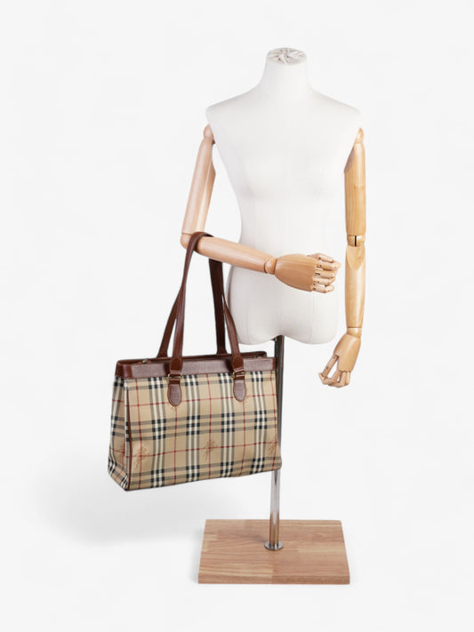 Burberry Check Tote Haymarket Check Canvas