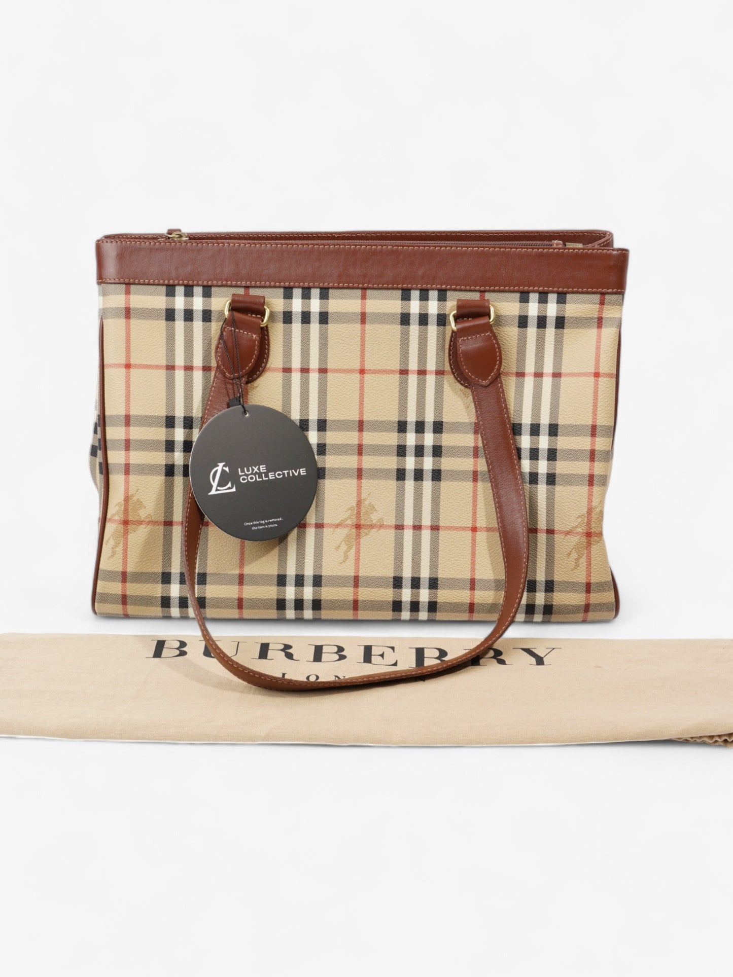 Burberry Check Tote Haymarket Check Canvas