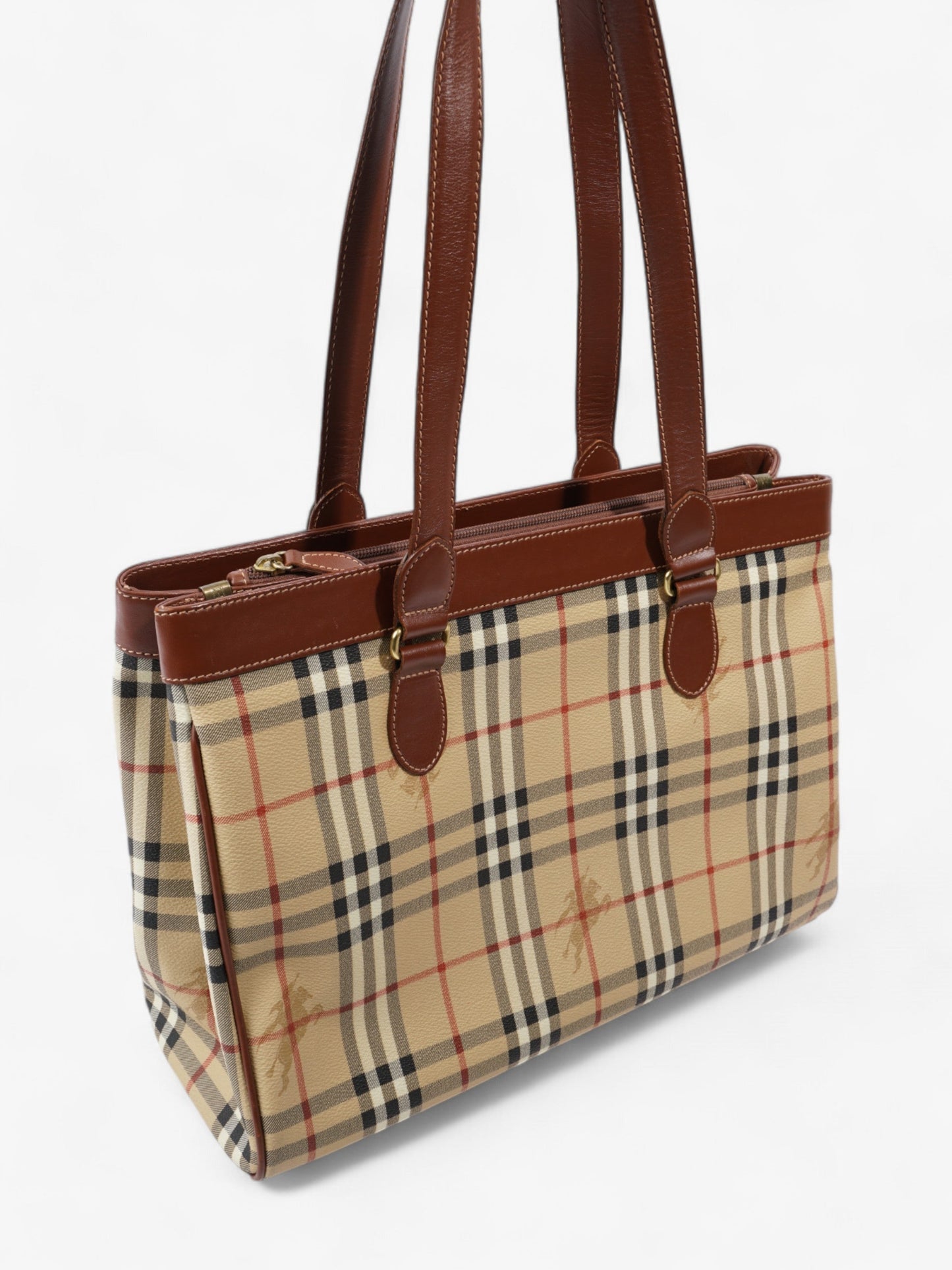 Burberry Check Tote Haymarket Check Canvas