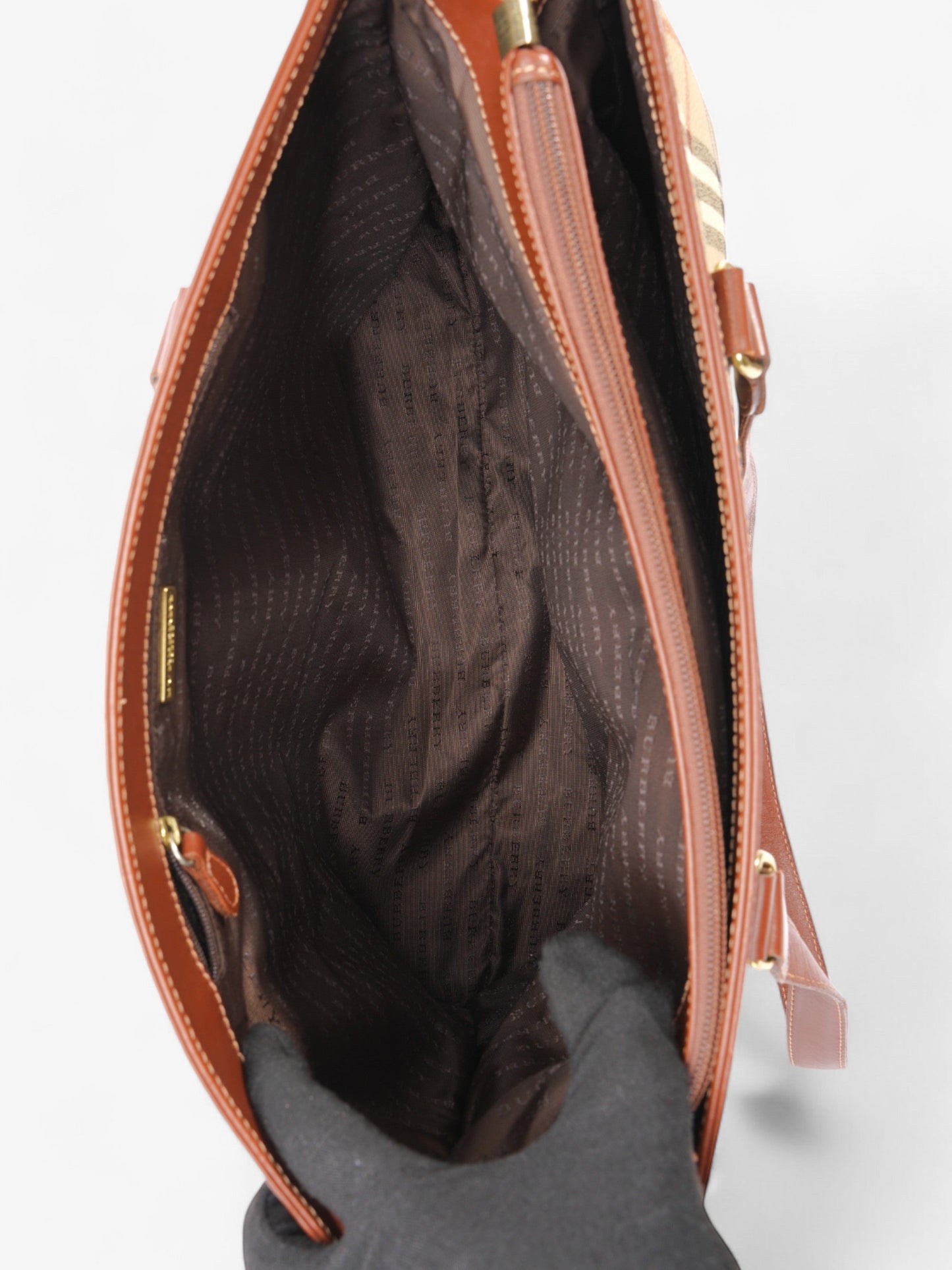 Burberry Check Tote Haymarket Check Canvas