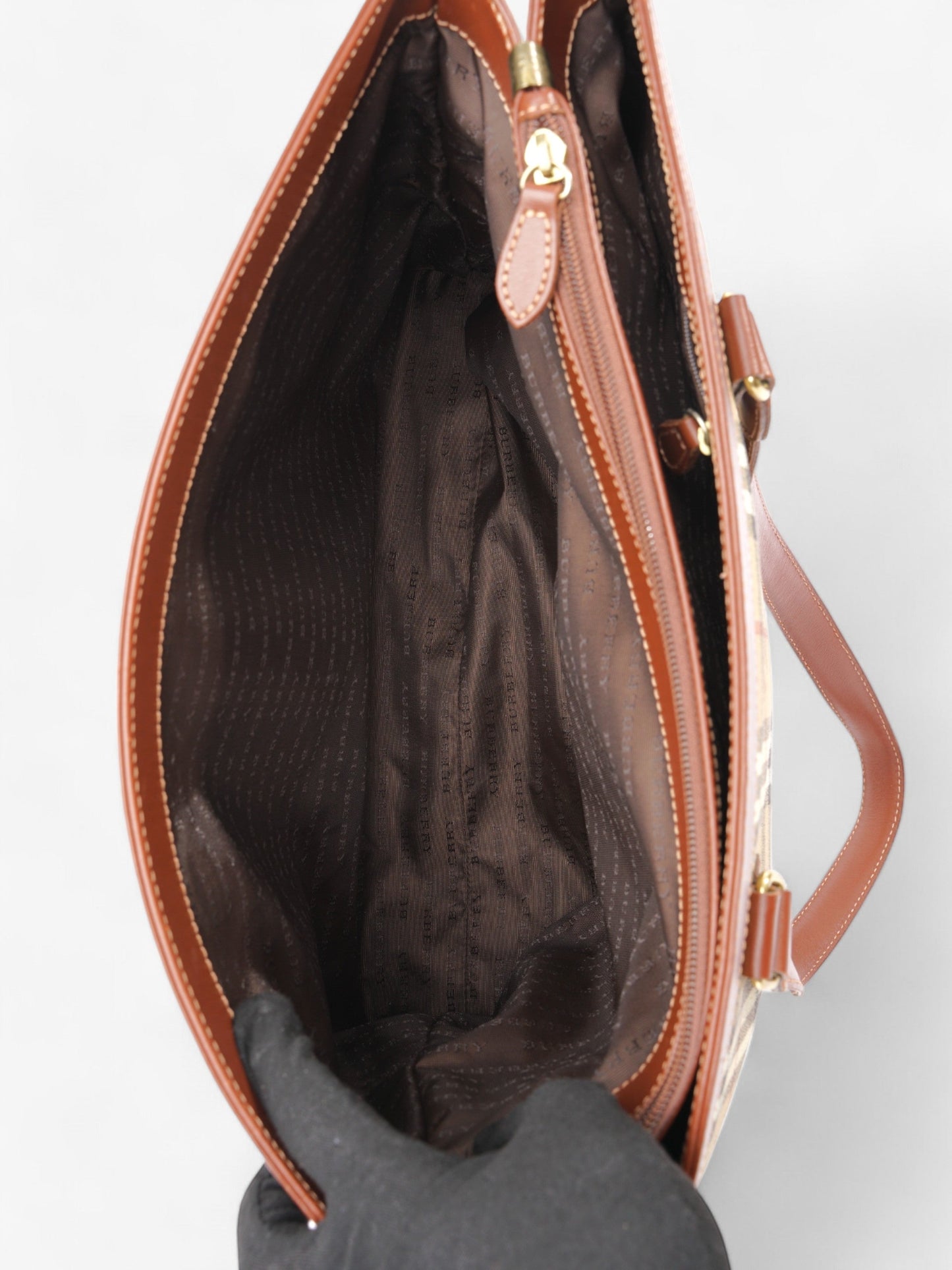 Burberry Check Tote Haymarket Check Canvas