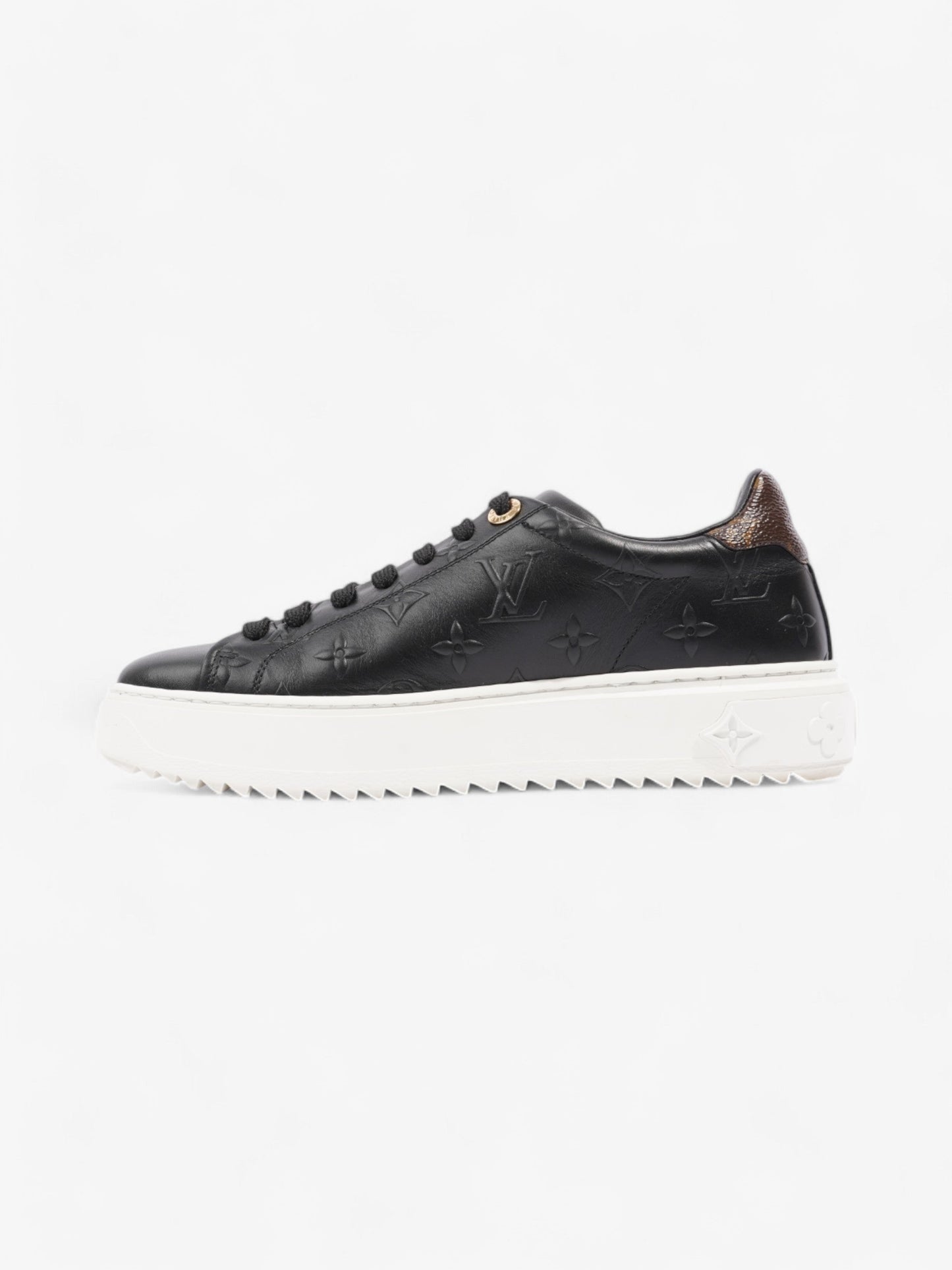 Louis Vuitton Time Out Sneakers Black / Monogram Leather EU 37 UK 4
