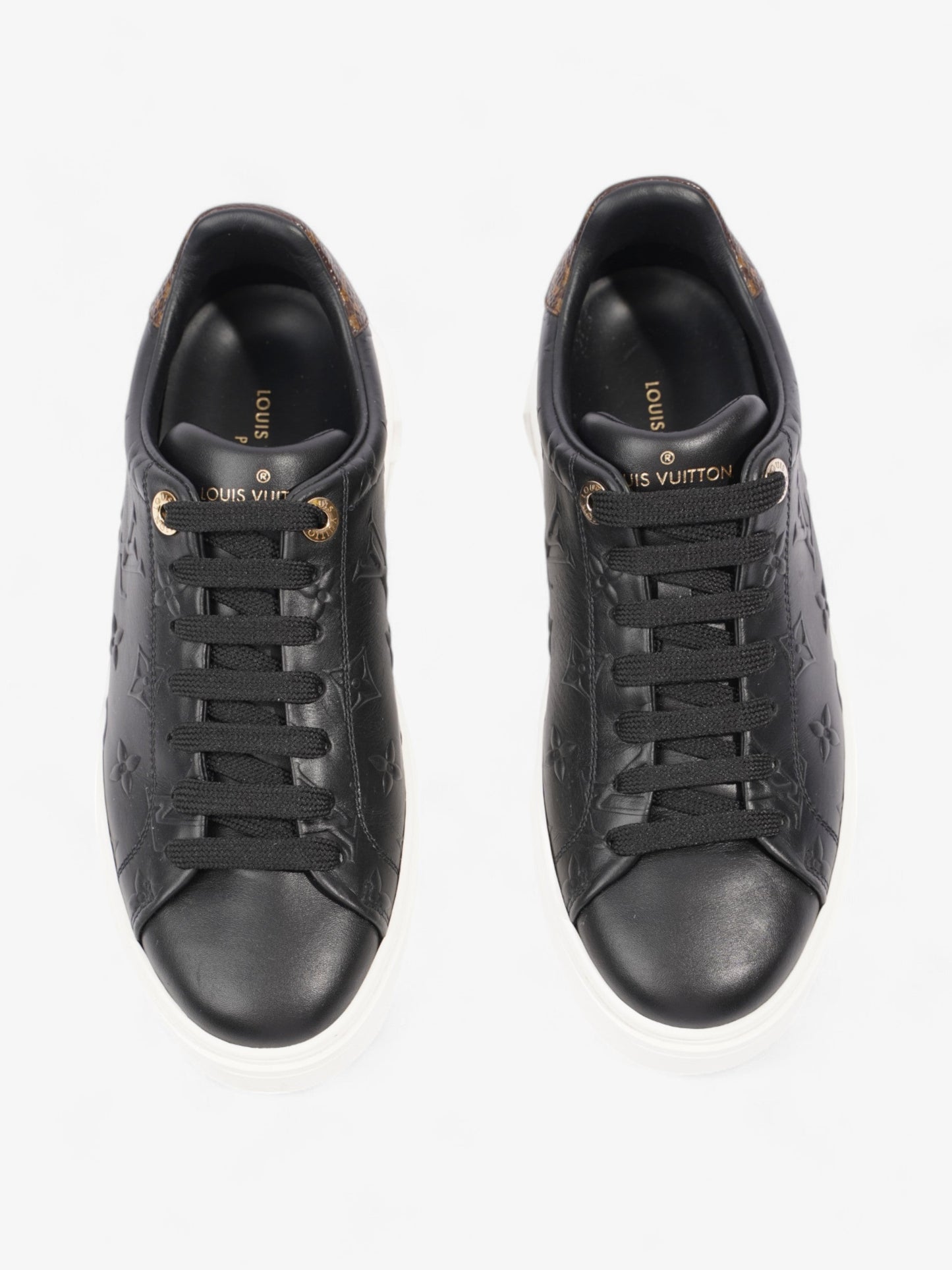 Louis Vuitton Time Out Sneakers Black / Monogram Leather EU 37 UK 4
