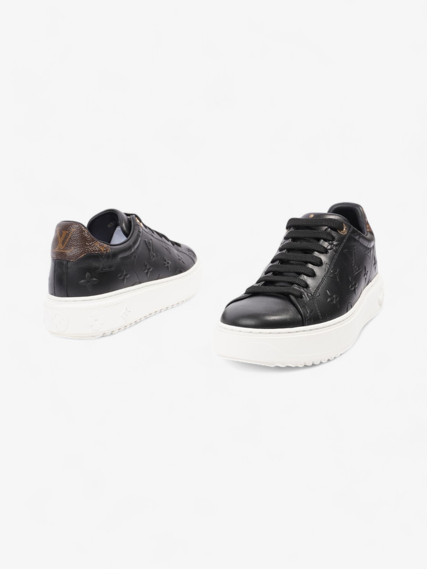 Louis Vuitton Time Out Sneakers Black / Monogram Leather EU 37 UK 4