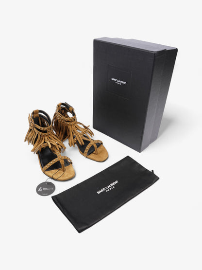 Saint Laurent Tassel Sandals Brown Suede EU 35.5 UK 2.5
