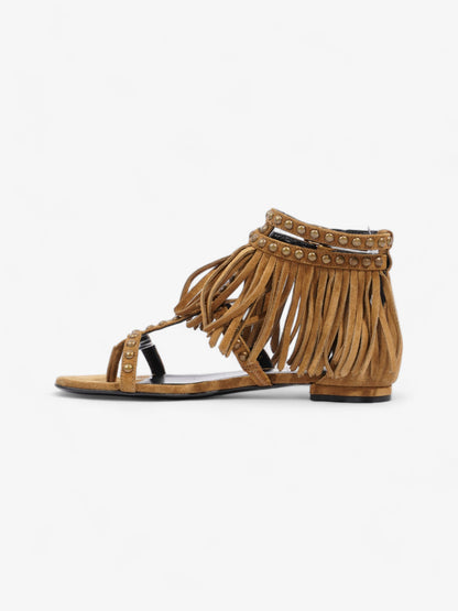 Saint Laurent Tassel Sandals Brown Suede EU 35.5 UK 2.5