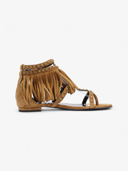 Saint Laurent Tassel Sandals Brown Suede EU 35.5 UK 2.5
