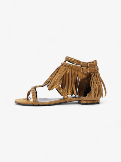 Saint Laurent Tassel Sandals Brown Suede EU 35.5 UK 2.5