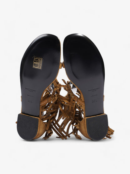 Saint Laurent Tassel Sandals Brown Suede EU 35.5 UK 2.5