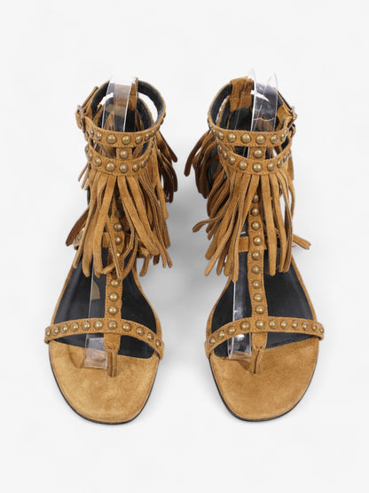 Saint Laurent Tassel Sandals Brown Suede EU 35.5 UK 2.5