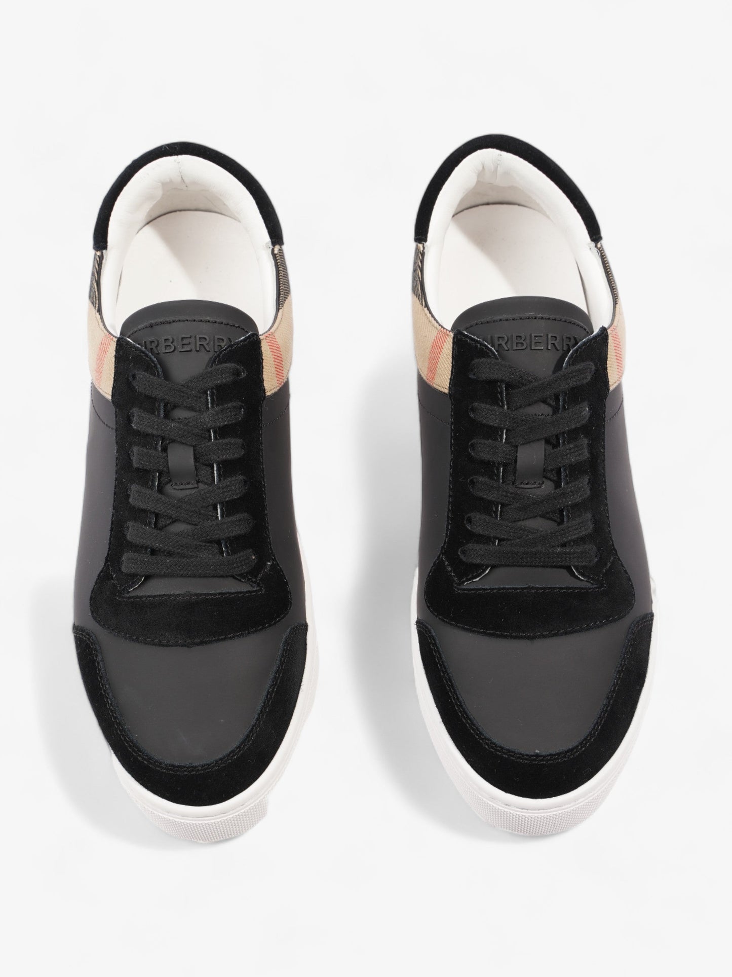 Burberry Vintage Check Panelled Sneakers Black / Nova Check Leather EU 41.5 UK 7.5
