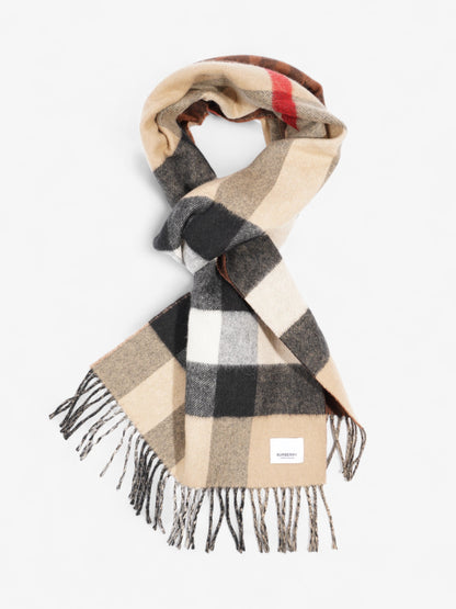 Burberry Reversible Scarf House Check / Brown Cashmere
