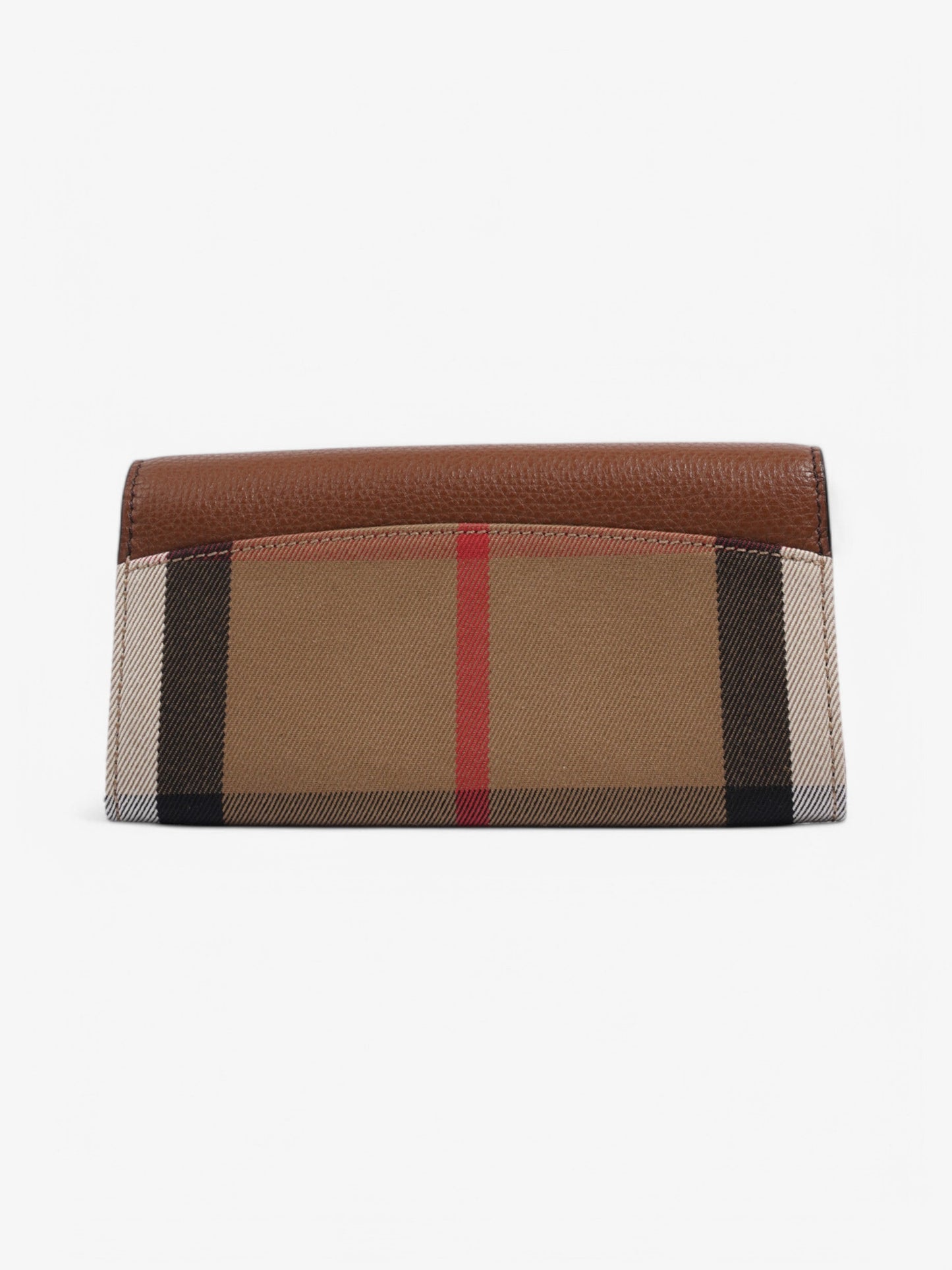 Burberry House Check and Leather Continental Wallet Brown / Beige Checkered Leather