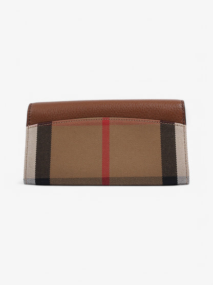 Burberry House Check and Leather Continental Wallet Brown / Beige Checkered Leather