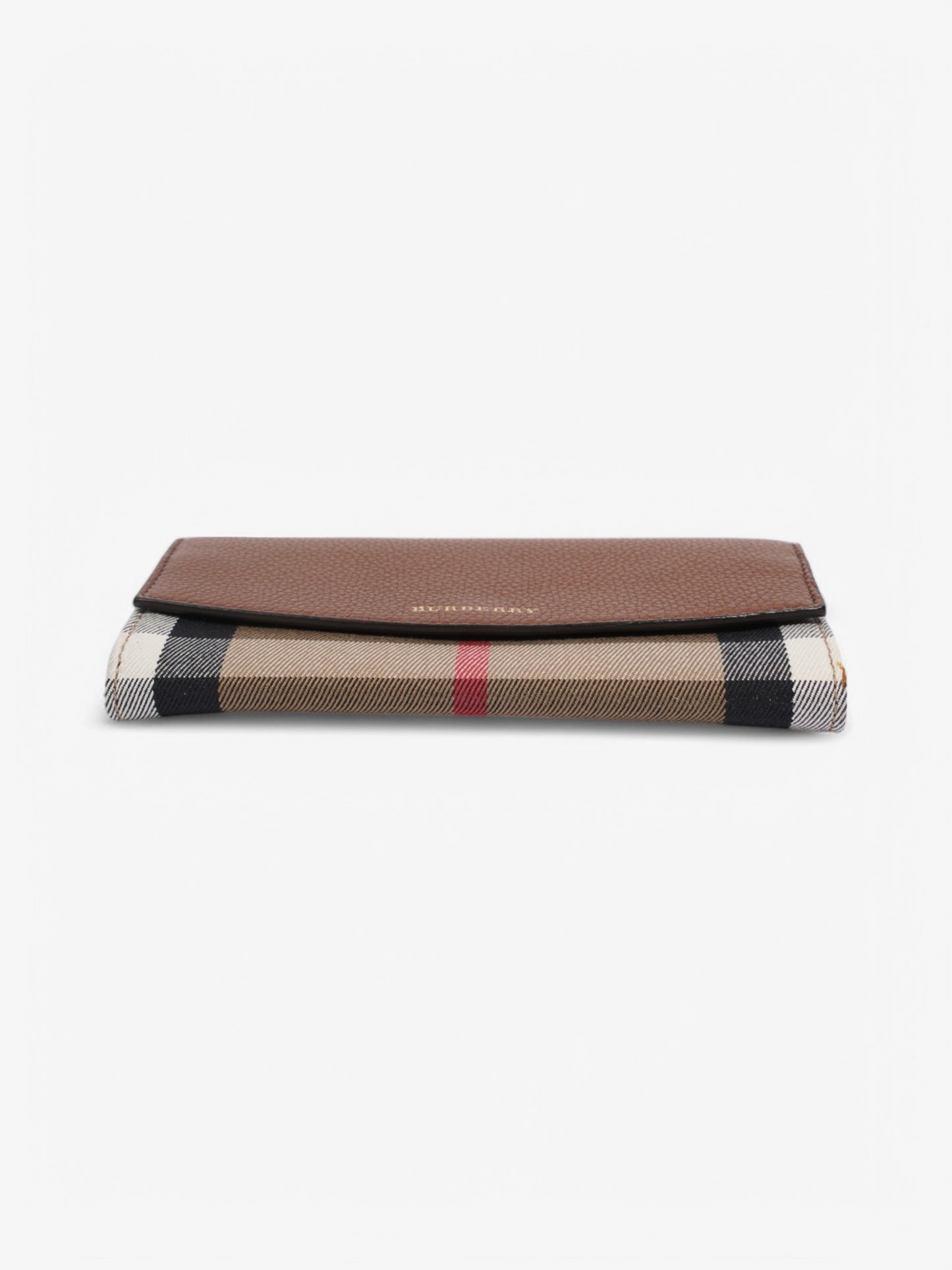Burberry House Check and Leather Continental Wallet Brown / Beige Checkered Leather