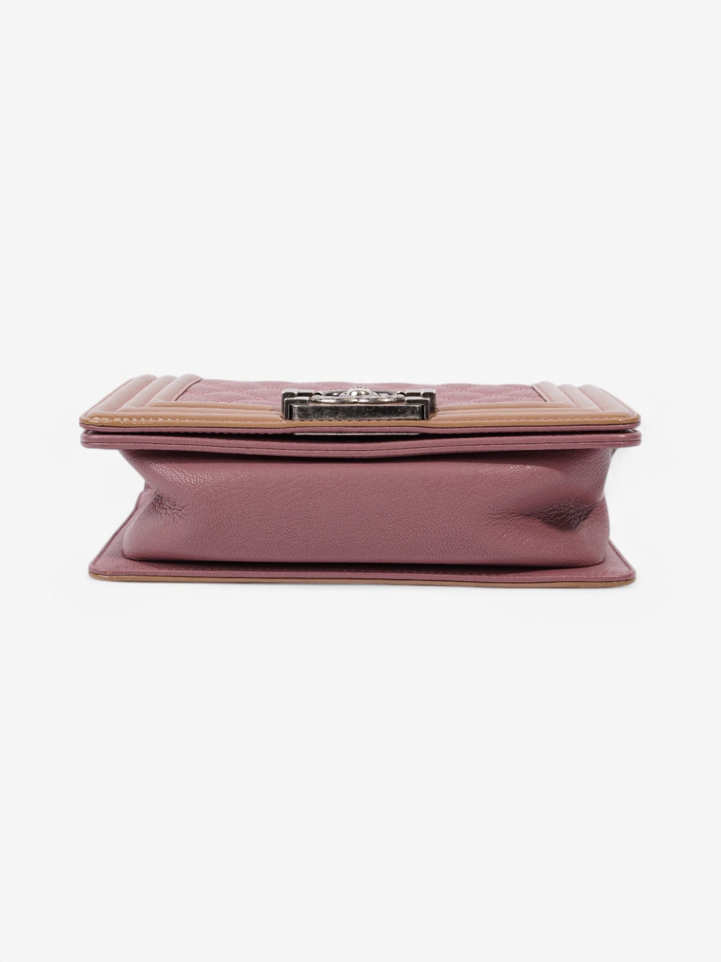 Chanel Boy Bag Purple / Light Brown Patent Leather Small