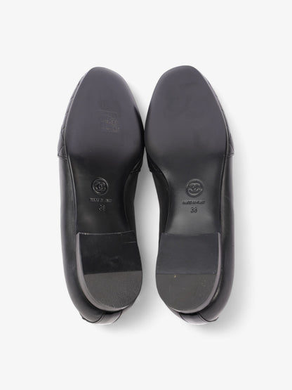 Chanel Mocassins Loafer Black Leather EU 38 UK 5