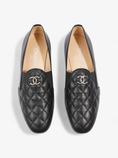 Chanel Mocassins Loafer Black Leather EU 38 UK 5
