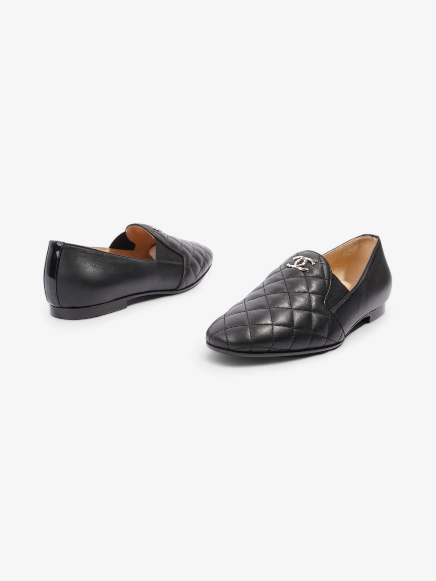 Chanel Mocassins Loafer Black Leather EU 38 UK 5