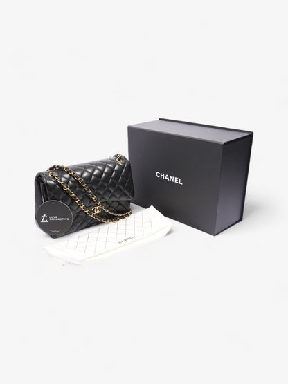Chanel Classic Double Flap Black Lambskin Leather Large