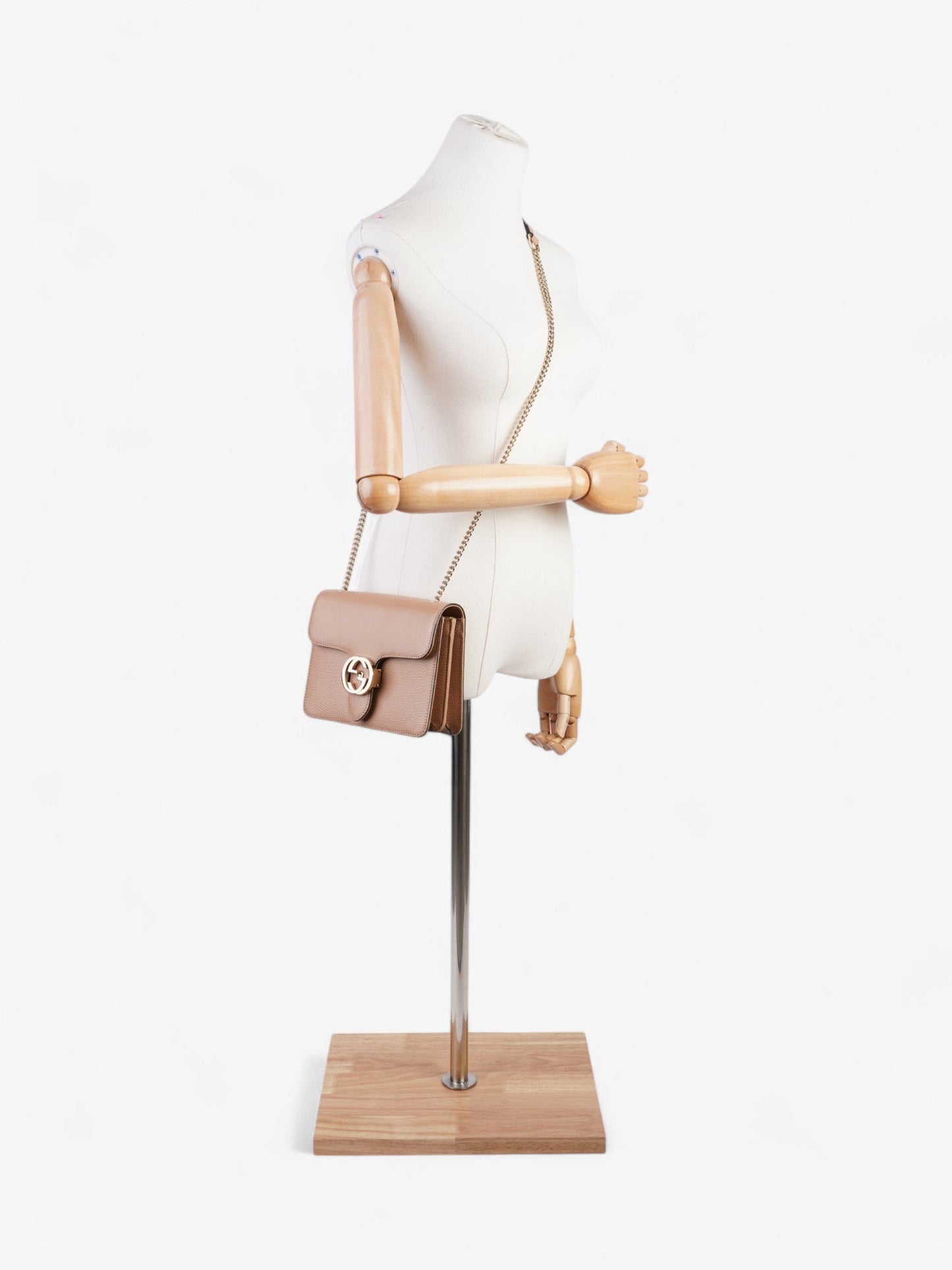 Gucci Dollar Interlocking G Camelia Calfskin Leather Small