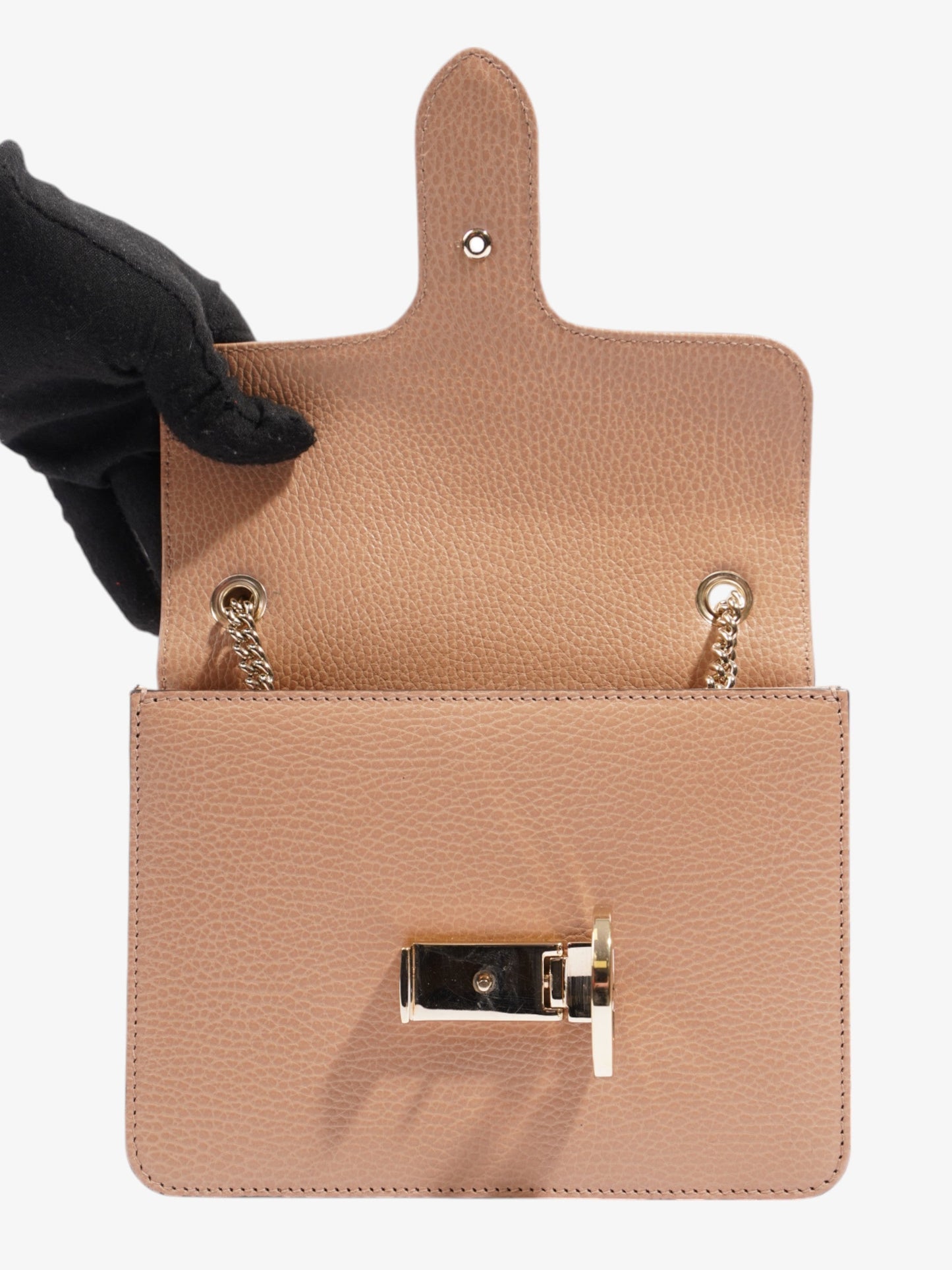 Gucci Dollar Interlocking G Camelia Calfskin Leather Small