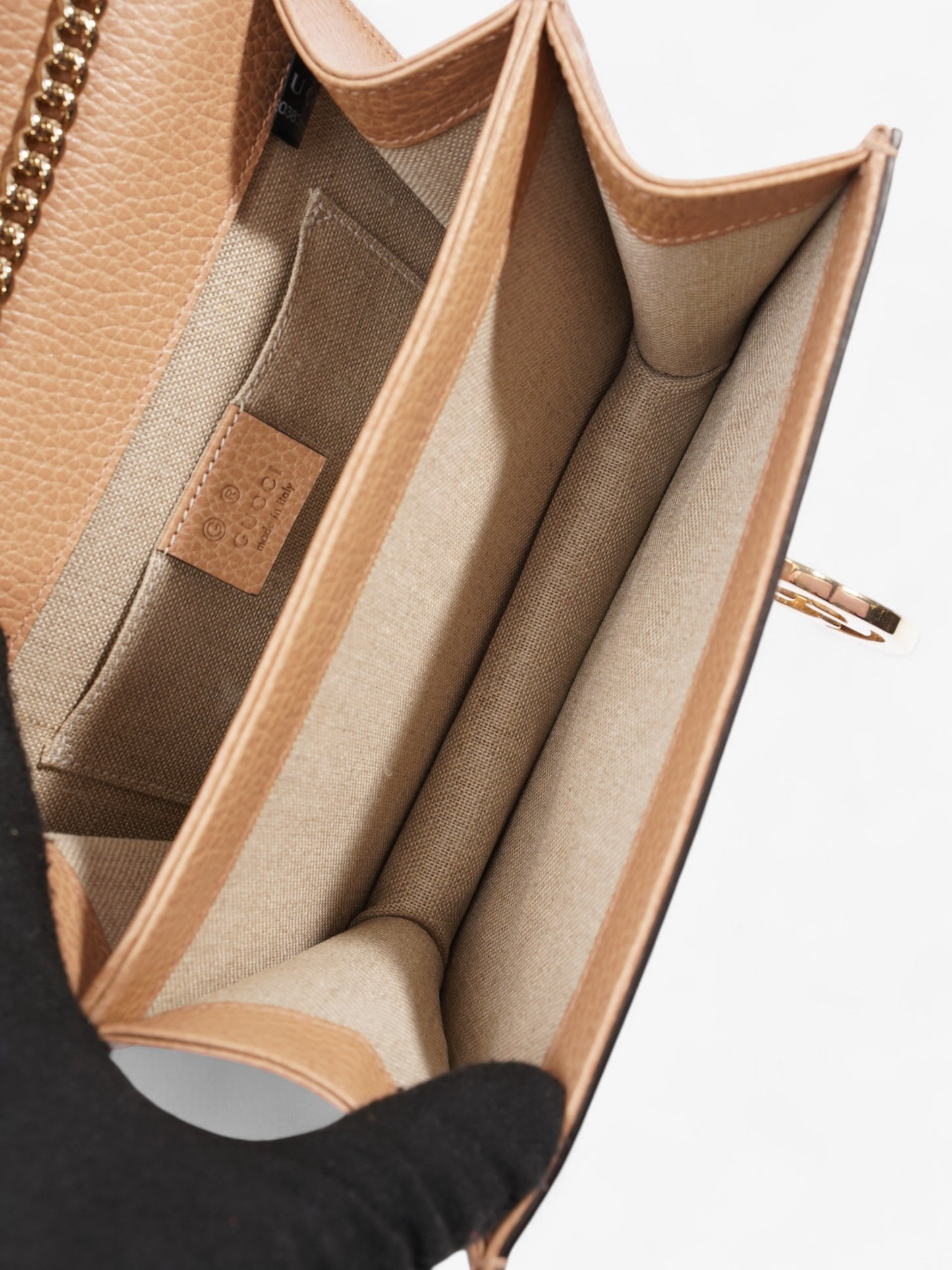 Gucci Dollar Interlocking G Camelia Calfskin Leather Small