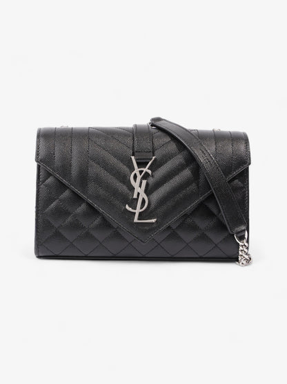 Saint Laurent Envelope Small Black Matelasse Leather