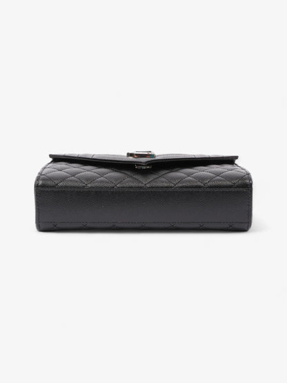 Saint Laurent Envelope Small Black Matelasse Leather