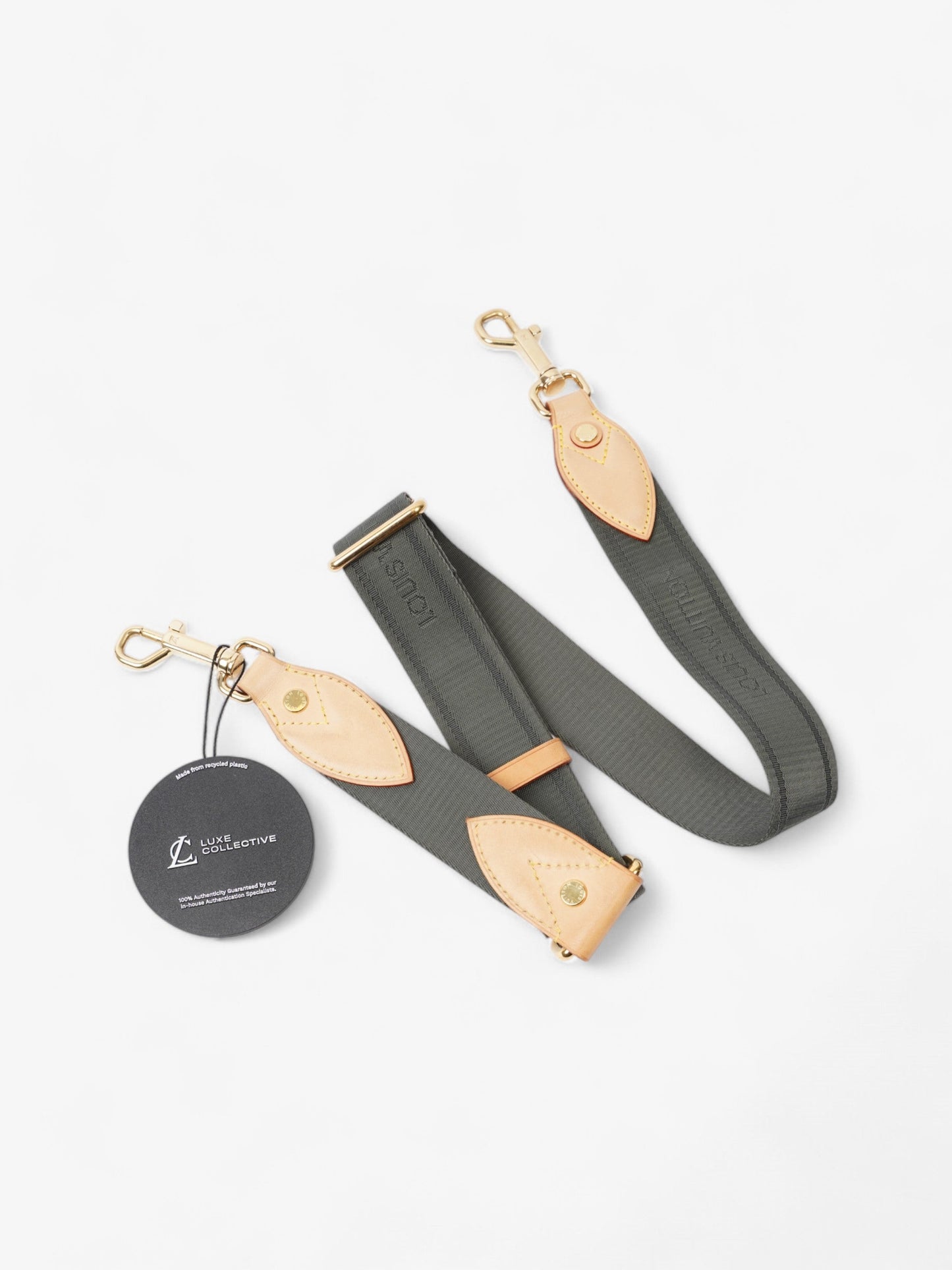 Louis Vuitton Adjustable Bag Strap Khaki / Gold Cotton