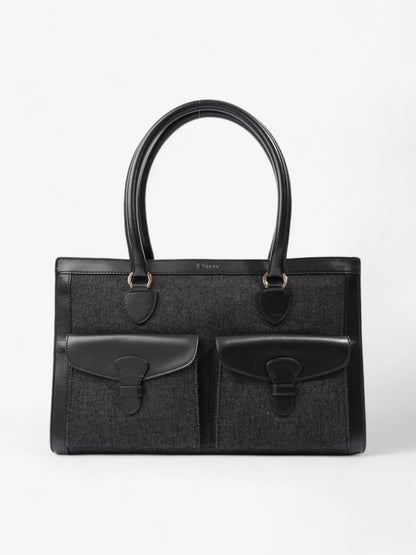 Christian Dior Book Tote Black Denim