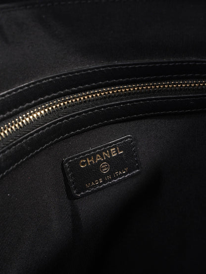 Chanel Medium Boy Pouch Black Lambskin Leather