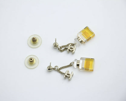 Chanel Vintage 08A Acrylic Perfume Bottle Stud Earrings