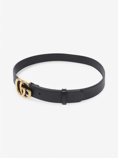 Gucci Marmont Belt Black / Gold Leather 80cm 32"
