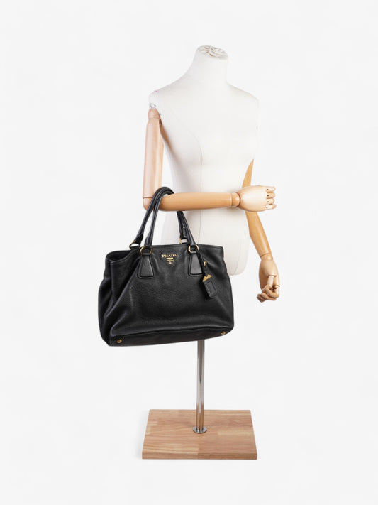 Prada Daino Tote Black Calfskin Leather