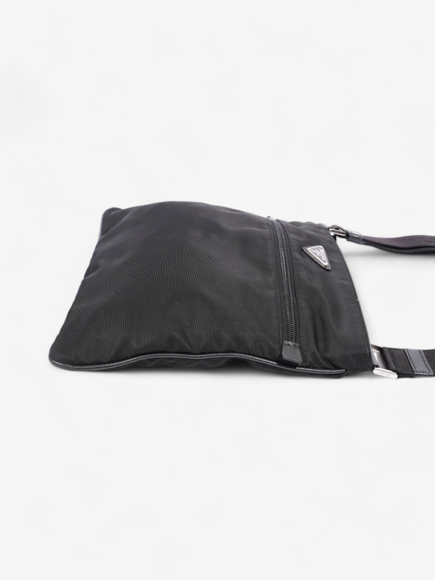 Prada Front Pocket Messenger Bag Black Nylon Medium