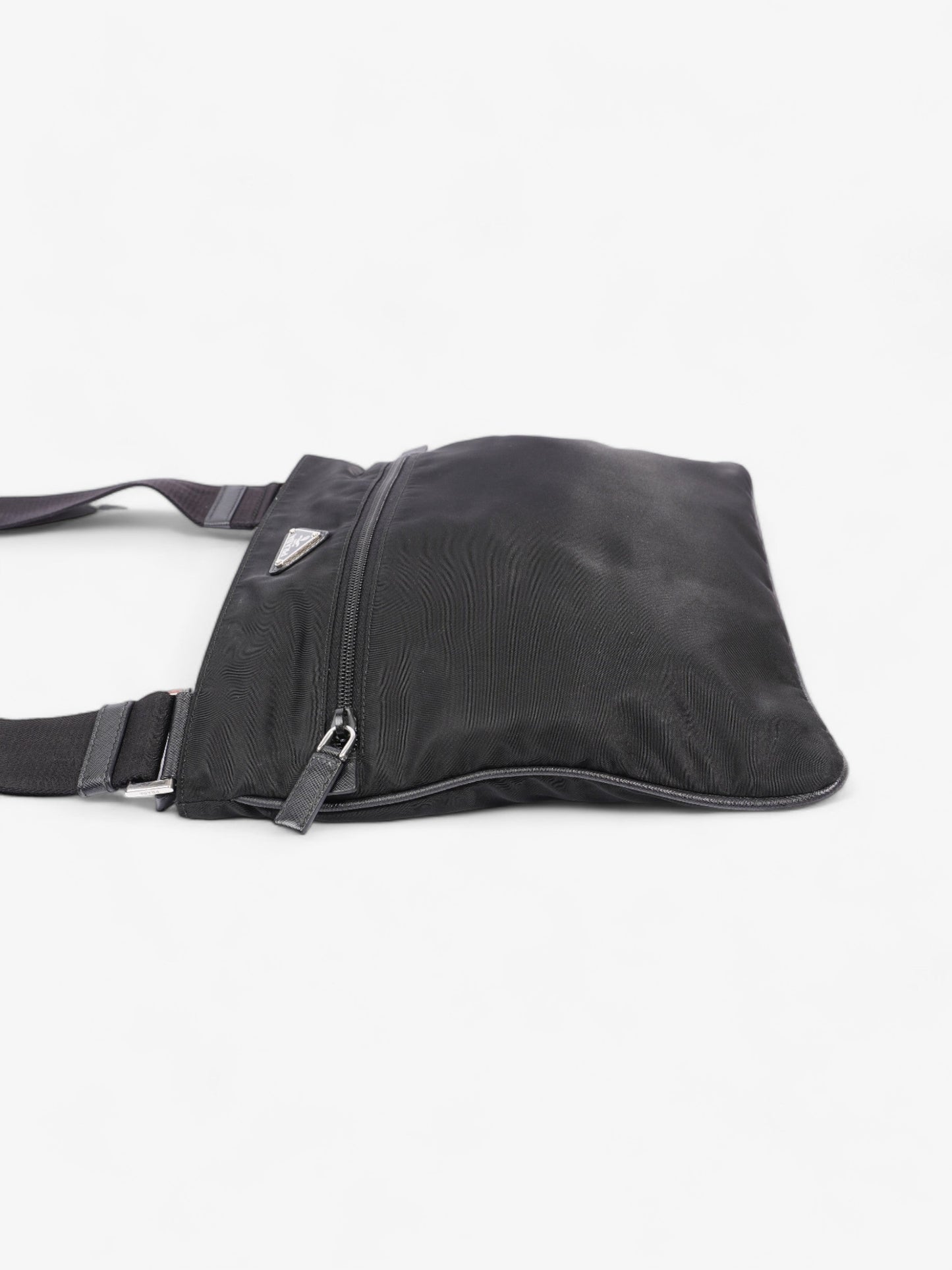 Prada Front Pocket Messenger Bag Black Nylon Medium